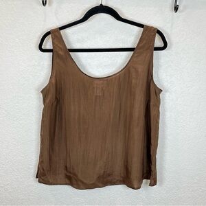 Coldwater Creek 100% Silk Chocolate Brown Tank Top size Medium